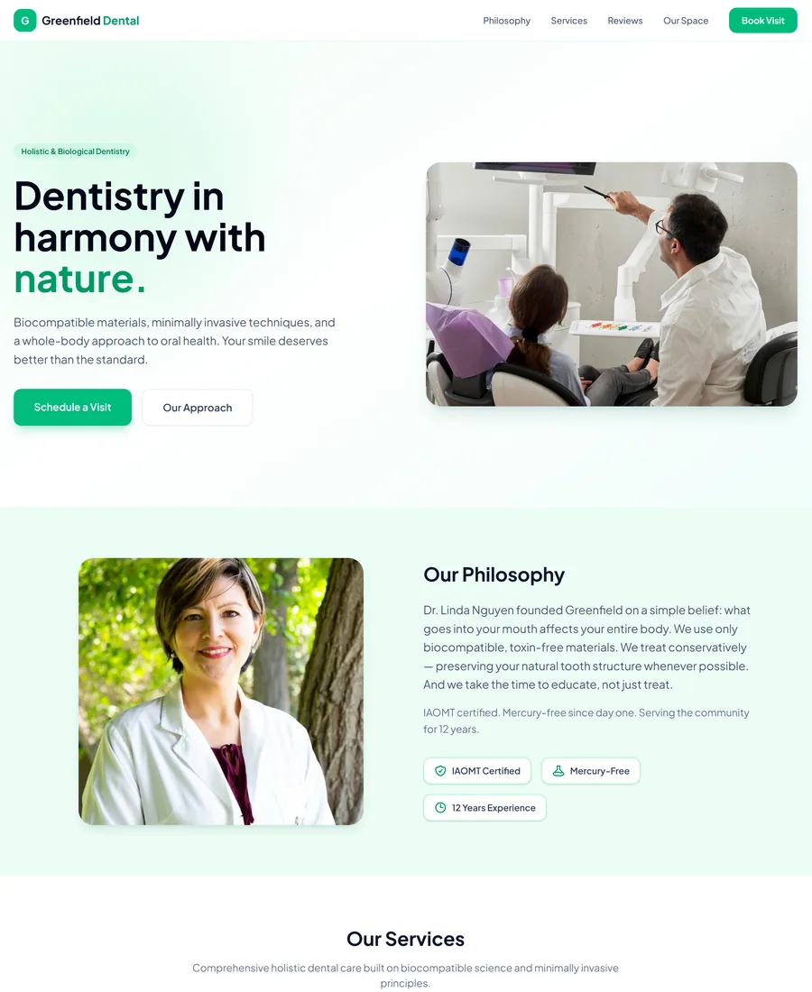 Greenfield — Dental & Medical website template